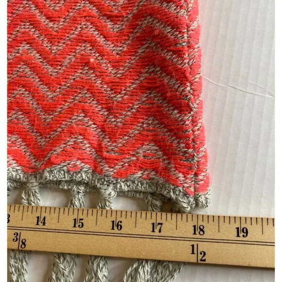 Petrol Womens Grey and Red Marled Open Cardigan with Fringe Size S/M Boho - Picture 8 of 9